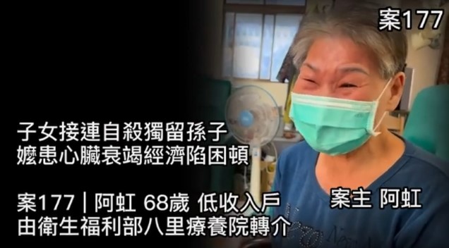 【177已結案】子女接連自殺獨留孫子，嬤患心臟衰竭經濟陷困頓(標題圖檔)
