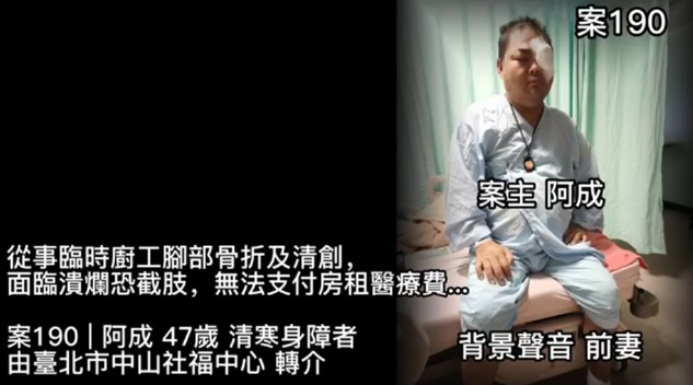 【190已結案】臨時廚工腳部骨折及清創，腳部潰爛恐截肢，無法支付房租醫療費...(標題圖檔)