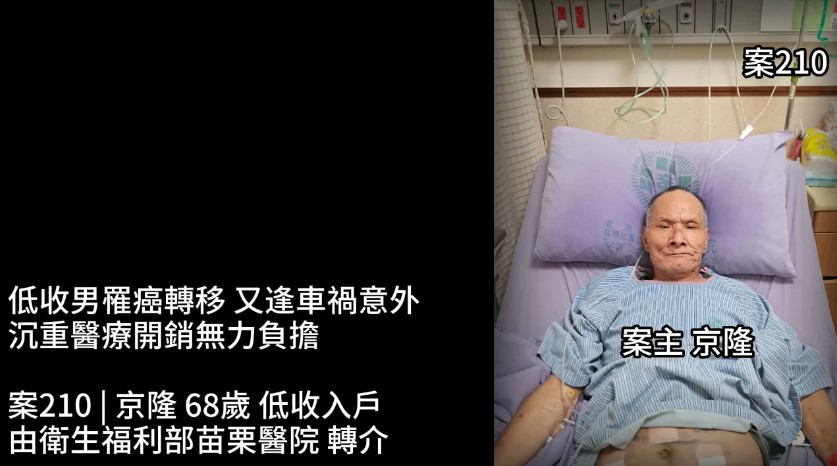 【210已結案】低收男罹癌轉移又逢車禍意外，沉重醫療開銷無力負擔(標題圖檔)